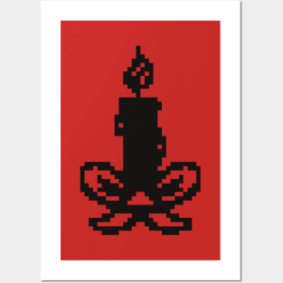 Christmas candle pixel art Posters and Art